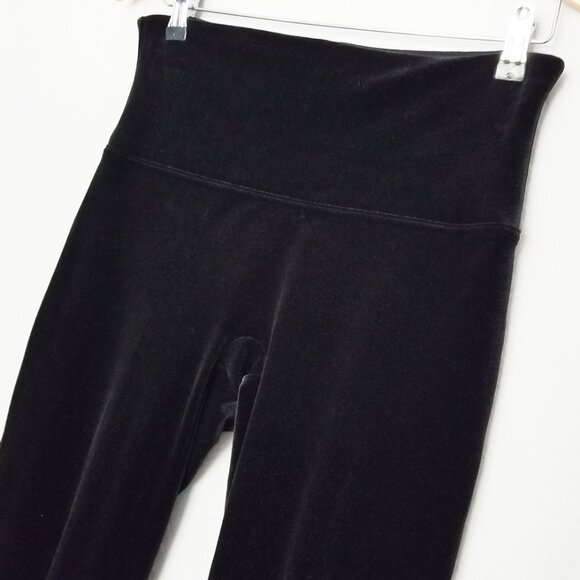 Spanx Black Velvet Velour Leggings XL High Waist Stretch Tummy Control Holiday - Picture 6 of 16